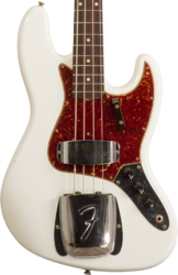 Solid body elektrische bas Fender Custom Shop 1964 Jazz Bass #R145112 - Journeyman Relic Olympic White
