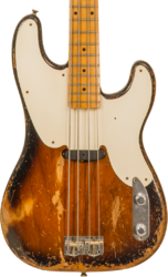 Solid body elektrische bas Fender Custom Shop 1955 Precision Bass Masterbuilt Denis Galuszka #XN3431 - Heavy relic 2-color sunburst
