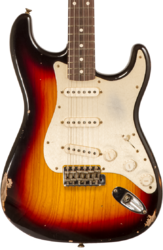 Elektrische gitaar in str-vorm Fender Custom Shop 1959 Stratocaster #R134762 - Relic chocolate 3-color sunburst