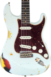 Elektrische gitaar in strat vorm Fender Custom Shop 1961 Stratocaster - Heavy Relic Sonic Blue o. 3-Color Sunburst