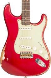 Elektrische gitaar in str-vorm Fender Custom Shop Stratocaster 1964 Masterbuilt Paul Waller #R129130 - Heavy relic candy apple red