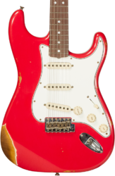 Elektrische gitaar in str-vorm Fender Custom Shop Late 1964 Stratocaster #CZ568395 - Relic aged fiesta red