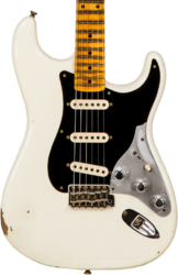 Elektrische gitaar in str-vorm Fender Custom Shop Poblano II Stratocaster #CZ555378 - Relic olympic white