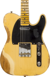 Televorm elektrische gitaar Fender Custom Shop 1952 Telecaster #R131281 - Heavy relic aged nocaster blonde