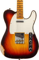 Televorm elektrische gitaar Fender Custom Shop 1959 Telecaster Custom #CZ573750 - Relic chocolate 3-color sunburst