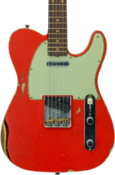 Televorm elektrische gitaar Fender Custom Shop 1960 Telecaster Custom #CZ579562 - Heavy Relic Tahitian Coral o. 3-Color Sunburst