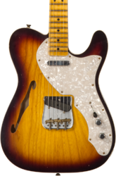 Televorm elektrische gitaar Fender Custom Shop '50s Thinline Telecaster #CZ574212 - Journeyman relic aged 2-color sunburst