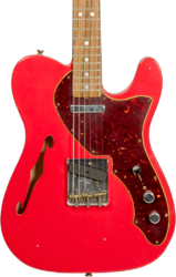 Semi hollow elektriche gitaar Fender Custom Shop '60s Tele Thinline Ltd #CZ544990 - Journeyman relic fiesta red 
