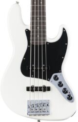 Solid body elektrische bas Fender Deluxe Active Jazz Bass V (MEX, PF) - Olympic white