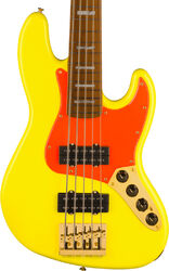 Solid body elektrische bas Fender MonoNeon Jazz Bass V (MEX, MN) - Neon yellow