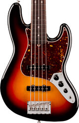 Solid body elektrische bas Fender American Professional Jazz Bass V (USA, RW, 5-String) - 3-Color Sunburst