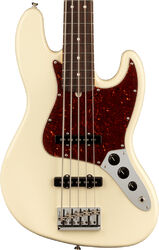 Solid body elektrische bas Fender American Professional II Jazz Bass V (USA, RW) - Olympic white