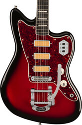 Retro-rock elektrische gitaar Fender Gold Foil Jazzmaster Ltd (MEX, EB) - Candy apple burst