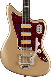 Retro-rock elektrische gitaar Fender Gold Foil Jazzmaster Ltd (MEX, EB) - Shoreline gold