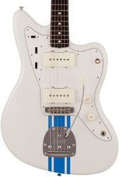 Retro-rock elektrische gitaar Fender Made in Japan Traditional 60s Jazzmaster - Olympic white w/ blue competition stripe