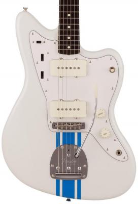 Solid body elektrische gitaar Fender Made in Japan Traditional 60s Jazzmaster - Olympic white w/ blue competition stripe