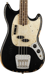 Solid body elektrische bas Fender Justin Meldal-Johnsen JMJ Road Worn Mustang Bass (MEX, RW) - Black