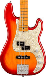 Solid body elektrische bas Fender American Ultra Precision Bass (USA, MN) - Plasma red burst