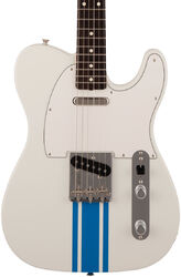 Televorm elektrische gitaar Fender Made in Japan Traditional 60s Telecaster - Olympic white w/ blue competition stripe