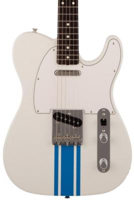 Solid body elektrische gitaar Fender Made in Japan Traditional 60s Telecaster - Olympic white w/ blue competition stripe