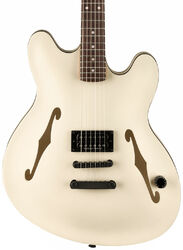 Semi hollow elektriche gitaar Fender Tom DeLonge Starcaster - Satin Olympic White