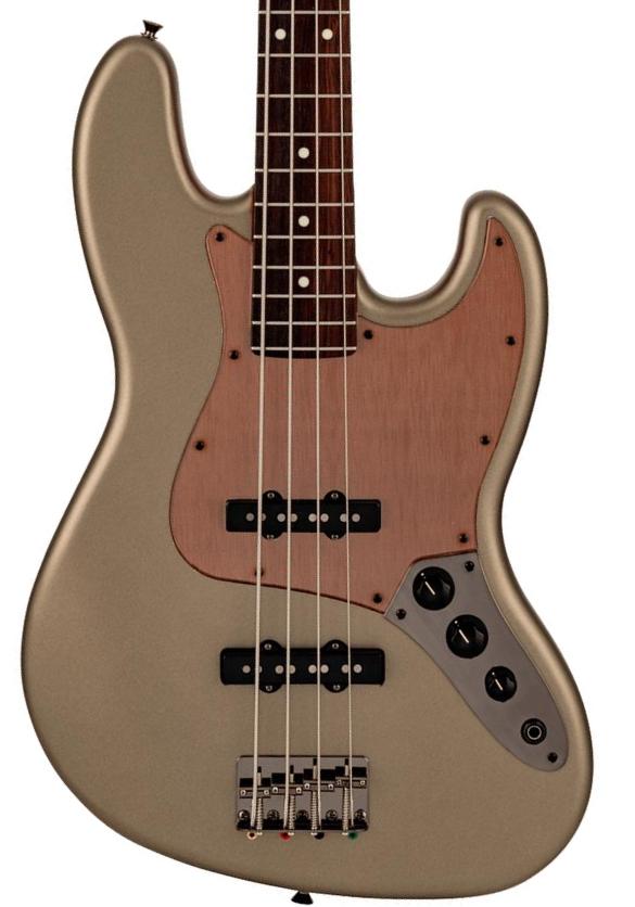 Solid body elektrische bas Fender Made in Japan Hybrid II Jazz Bass Ltd - Matte Champagne Mirage