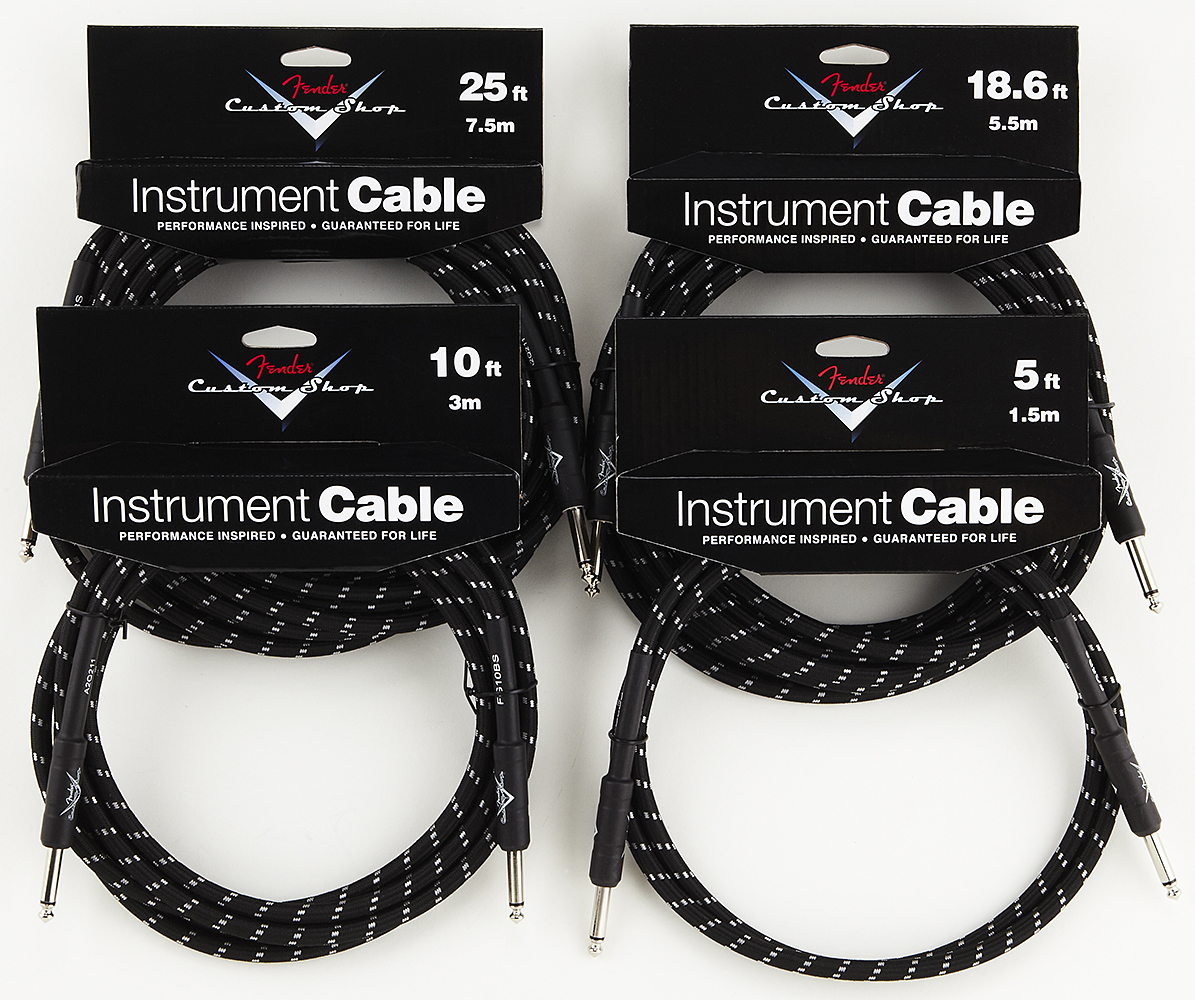 Fender Iinstrument Cable Custom Shop Performance Jacks Droit 18.6ft . 5.6m Black.tweed - Kabel - Variation 1
