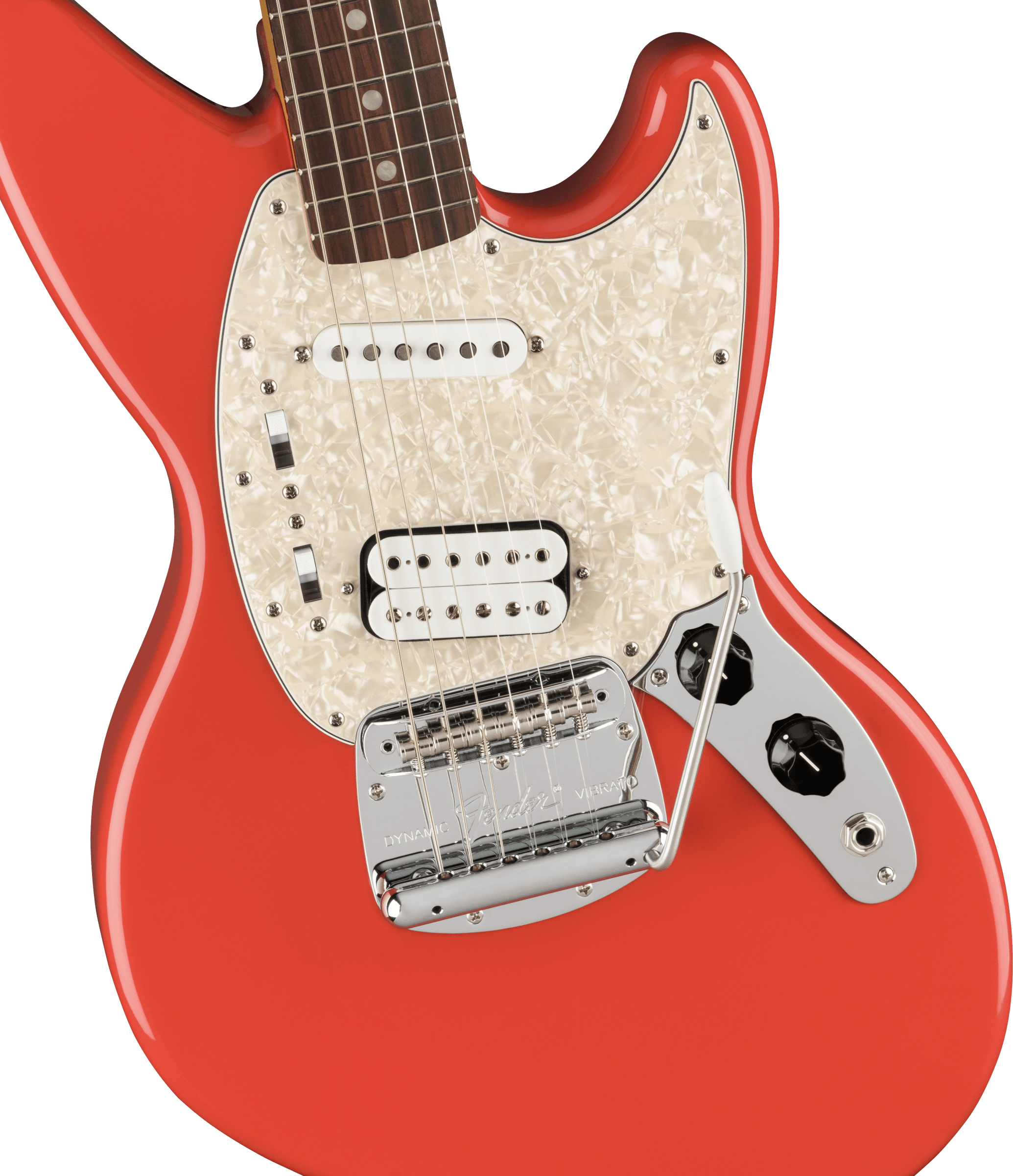 Fender Jag-stang Kurt Cobain Artist Hs Trem Rw - Fiesta Red - Retro-rock elektrische gitaar - Variation 2