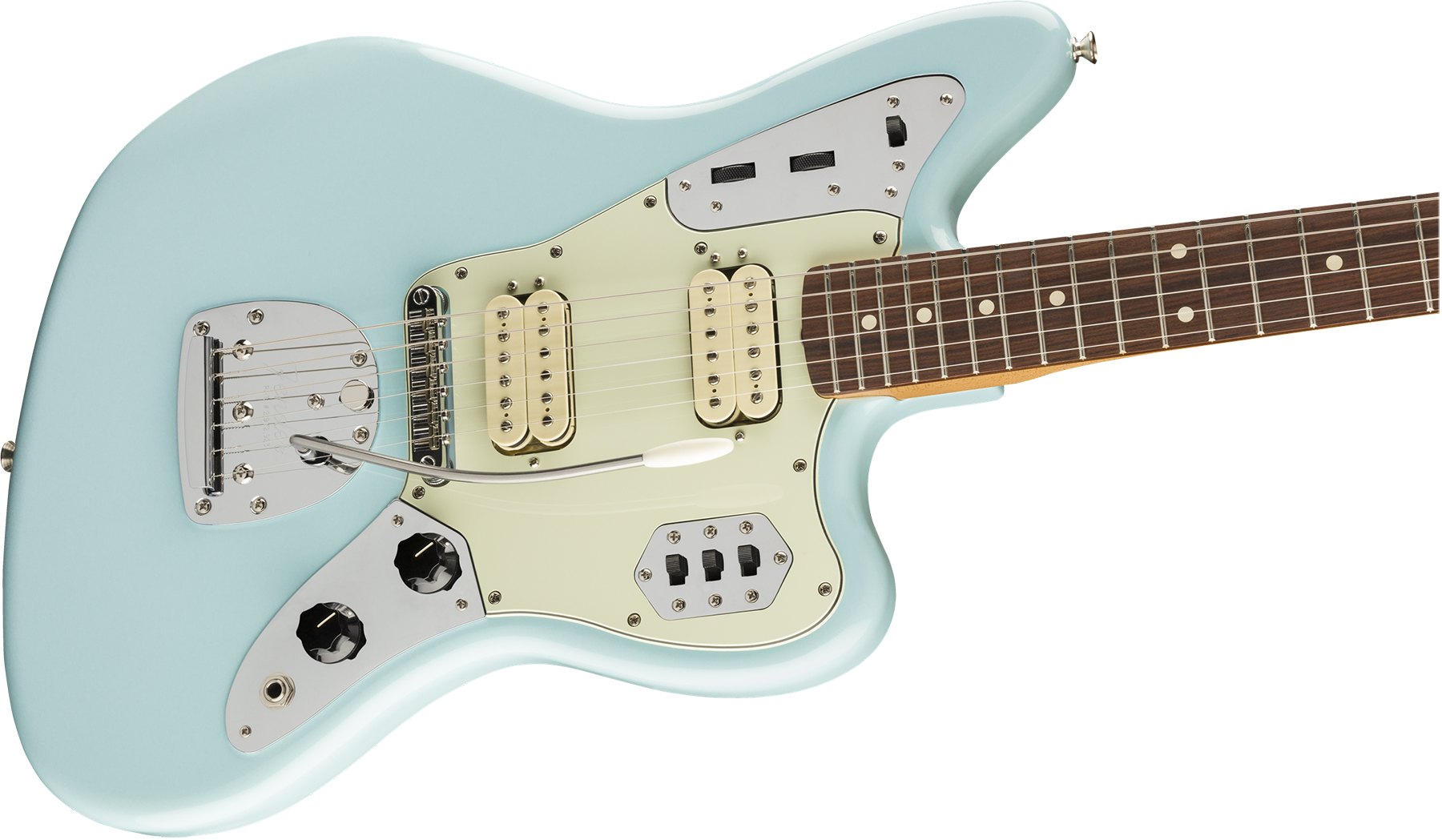 Fender Jaguar 60s Vintera Modified Hh Mex Pf - Sonic Blue - Retro-rock elektrische gitaar - Variation 2