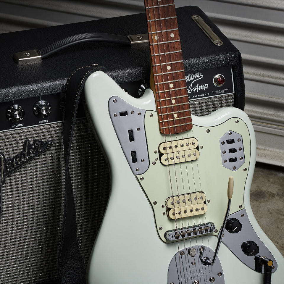 Fender Jaguar 60s Vintera Modified Hh Mex Pf - Sonic Blue - Retro-rock elektrische gitaar - Variation 5