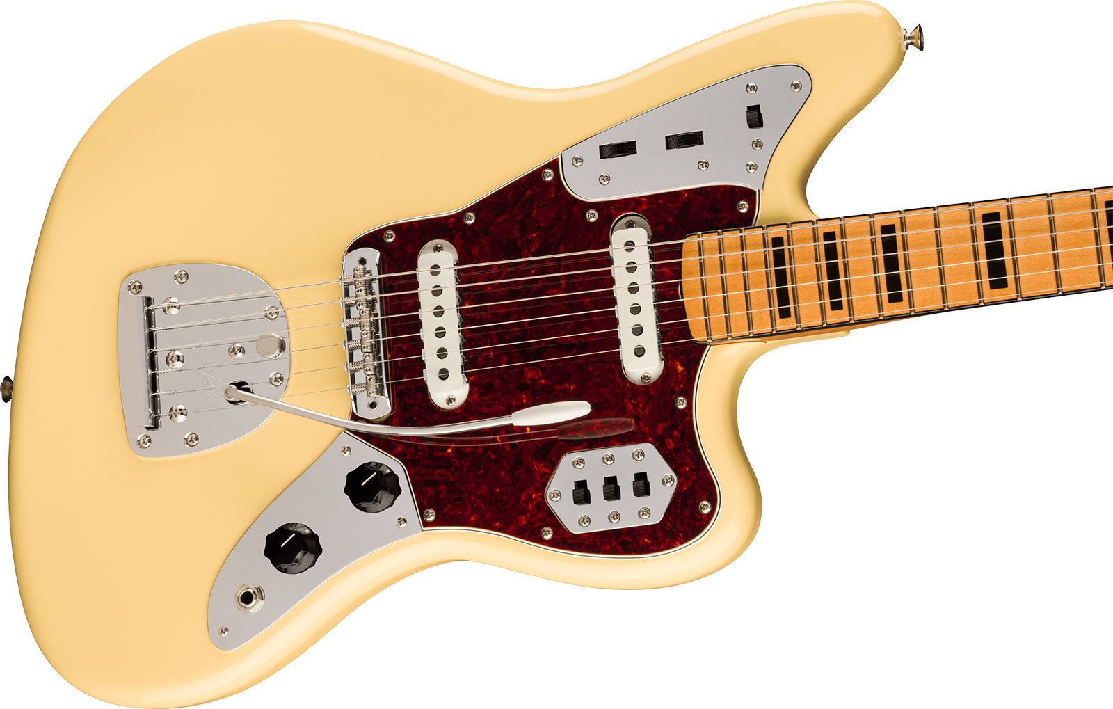 Fender Jaguar 70s Vintera 2 Mex 2s Trem Mn - Vintage White - Retro-rock elektrische gitaar - Variation 2