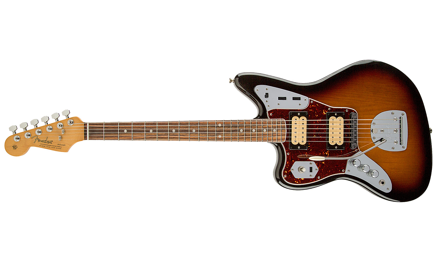 Fender Kurt Cobain Jaguar Lh Gaucher Mex Hh Trem Rw - 3-color Sunburst - Linkshandige elektrische gitaar - Variation 2