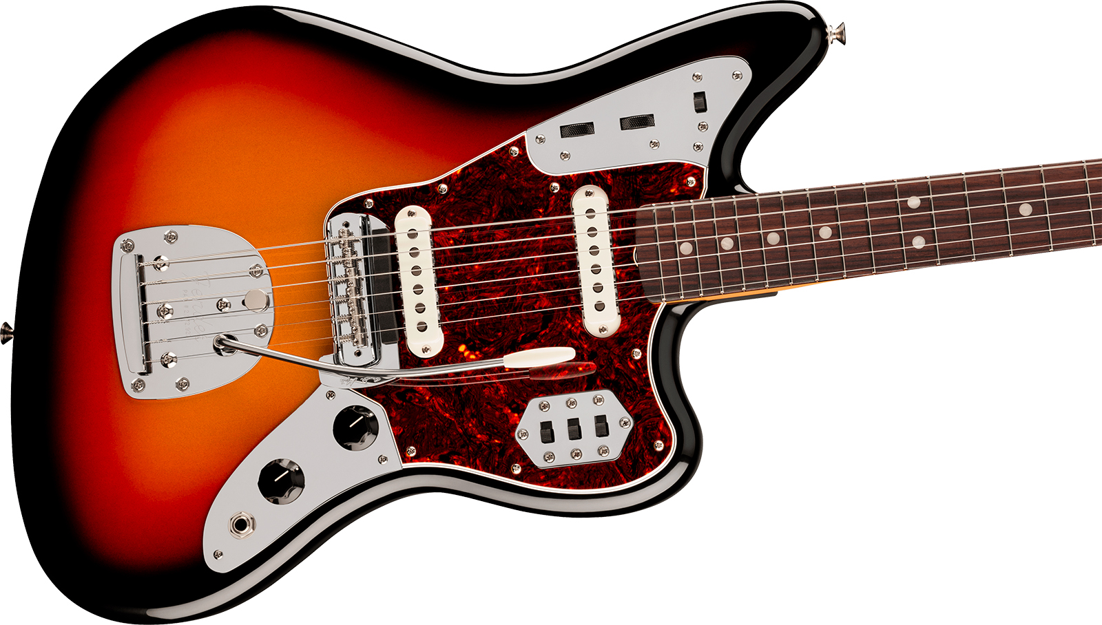 Fender Jaguar Mid 60s Vintera 3 Shsc Mex 2s Trem Rw - 3-color Sunburst - Retro-rock elektrische gitaar - Variation 2