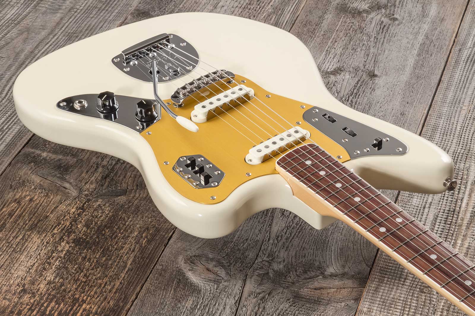 Fender Jaguar Traditional Ii 60s Japan 2s Trem Rw - Olympic White - Retro-rock elektrische gitaar - Variation 5