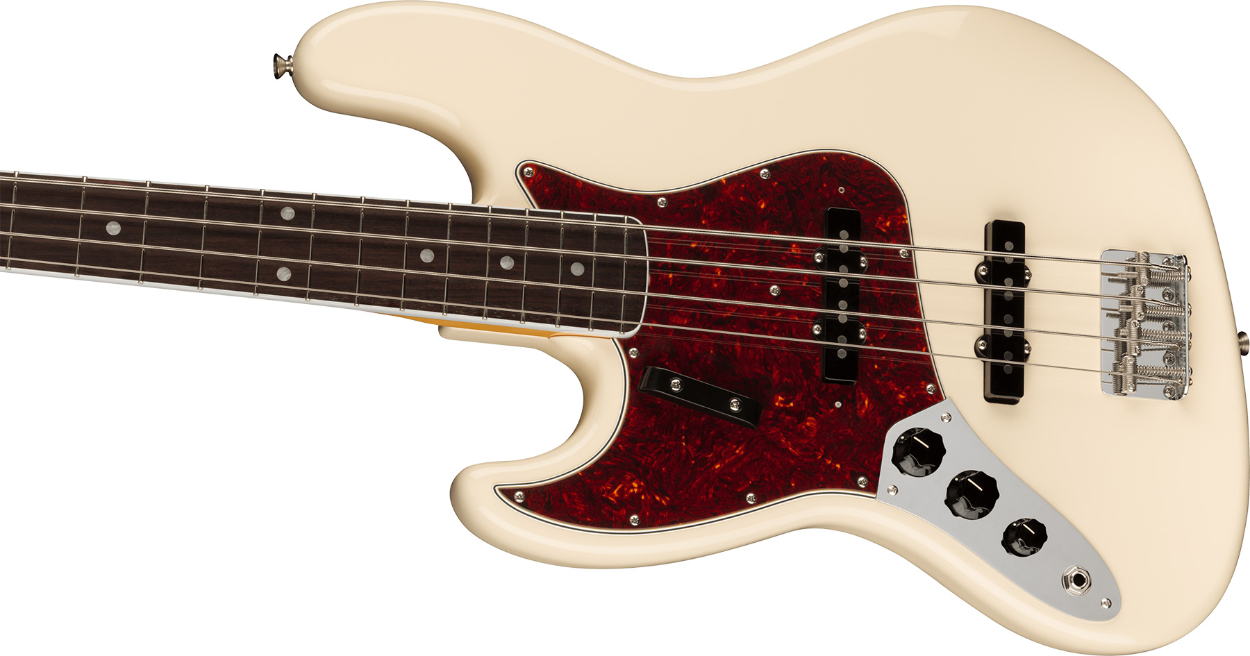 Fender Jazz Bass 1966 American Vintage Ii Lh Gaucher Usa Rw - Olympic White - Solid body elektrische bas - Variation 2