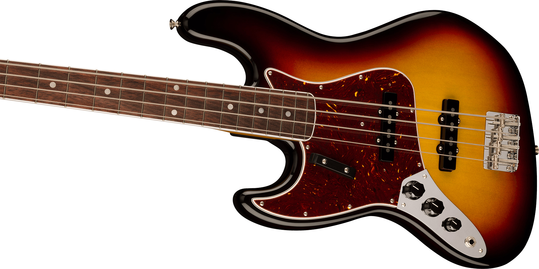 Fender Jazz Bass 1966 American Vintage Ii Lh Gaucher Usa Rw - 3-color Sunburst - Solid body elektrische bas - Variation 2