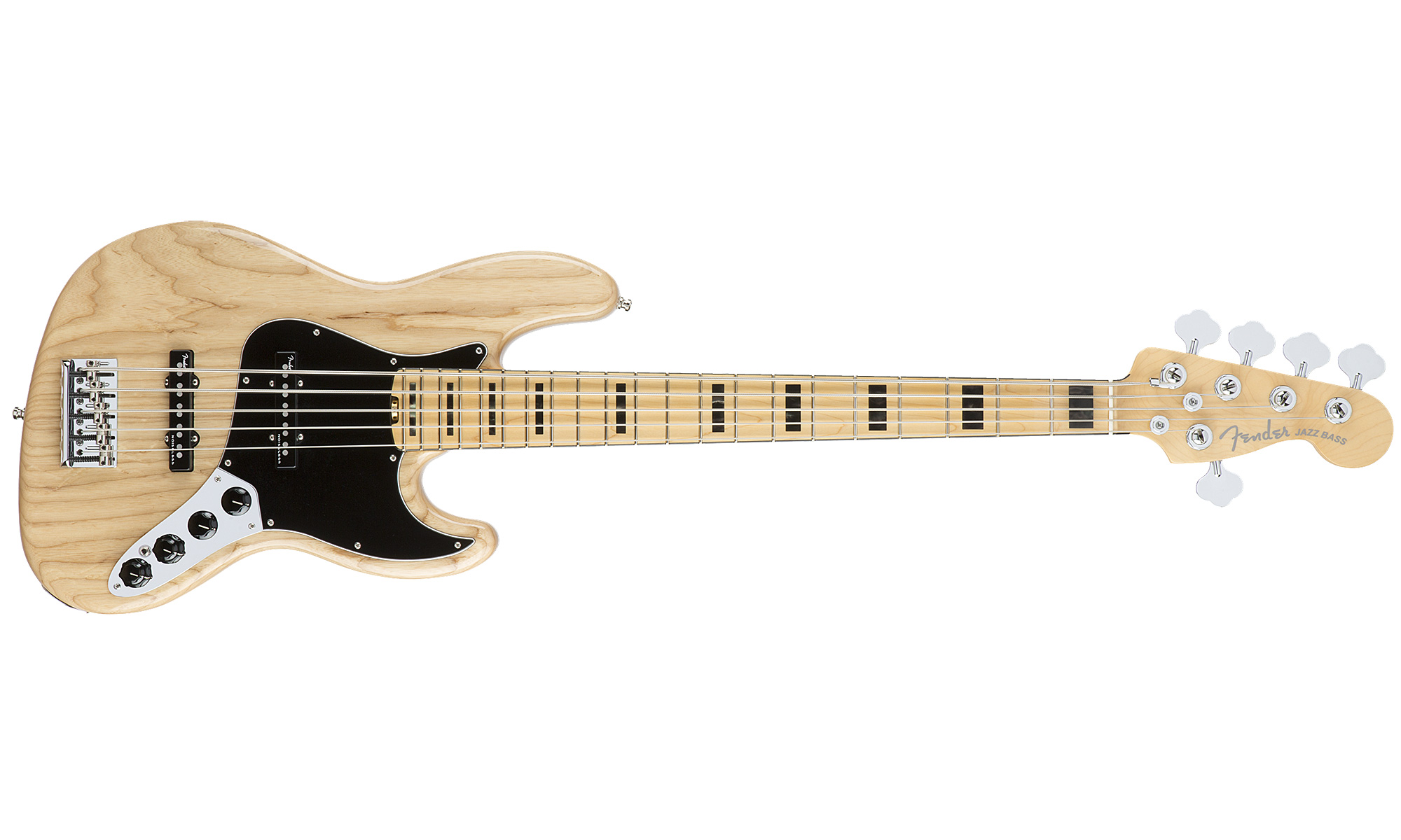Fender Jazz Bass American Elite V Ash 5 Cordes 2016 (usa, Mn) - Natural - Solid body elektrische bas - Variation 1