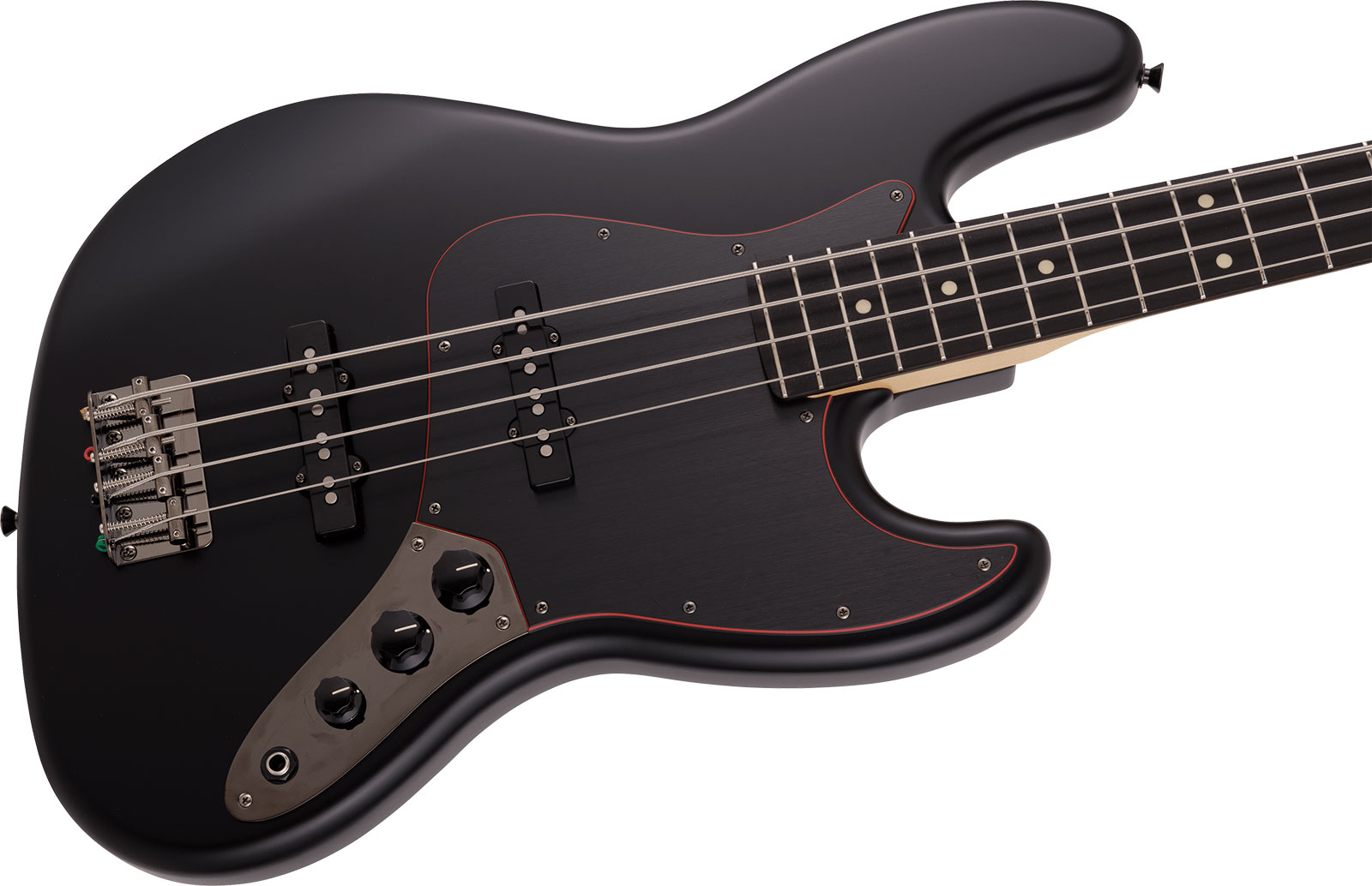 Fender Jazz Bass Noir Hybrid Ii Mij Jap 2s Trem Rw - Black Satin - Solid body elektrische bas - Variation 2