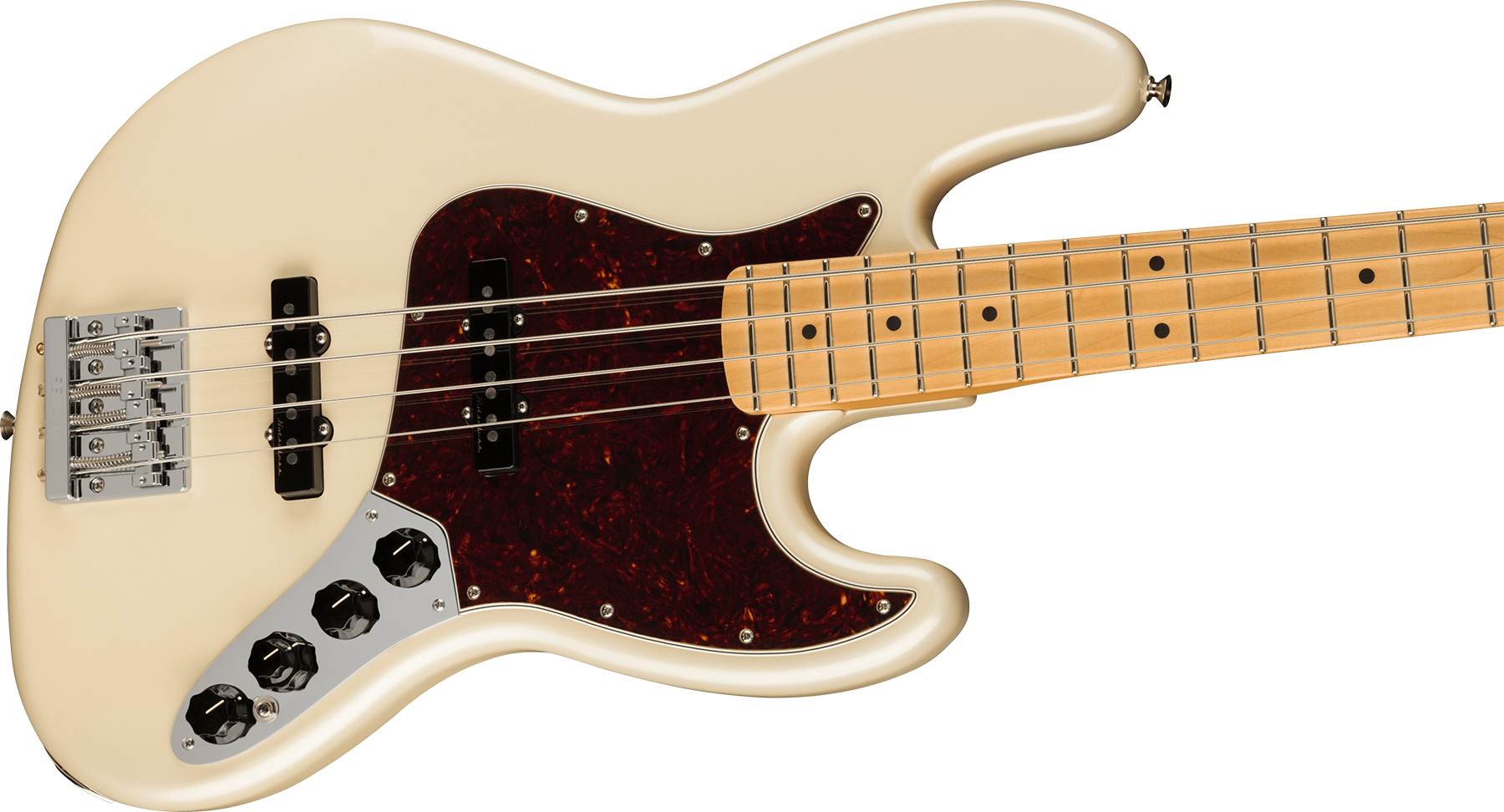 Fender Jazz Bass Player Plus Mex Active Mn - Olympic Pearl - Solid body elektrische bas - Variation 2