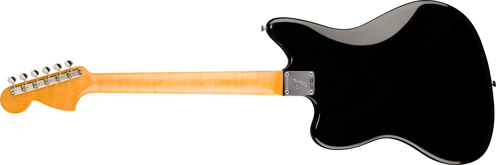 Fender Jazzmaster 1966 American Vintage Ii Usa 2s Trem Rw - Black - Retro-rock elektrische gitaar - Variation 1