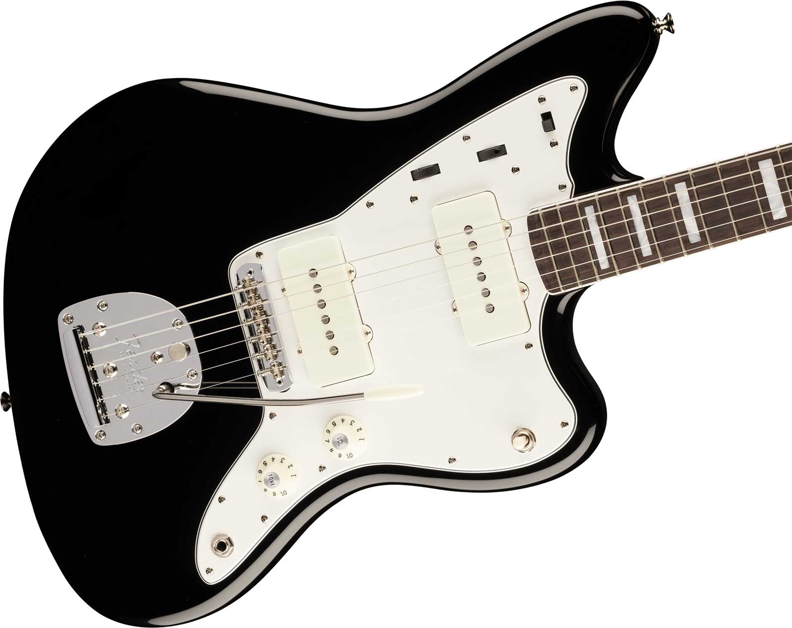 Fender Jazzmaster 1966 American Vintage Ii Usa 2s Trem Rw - Black - Retro-rock elektrische gitaar - Variation 2