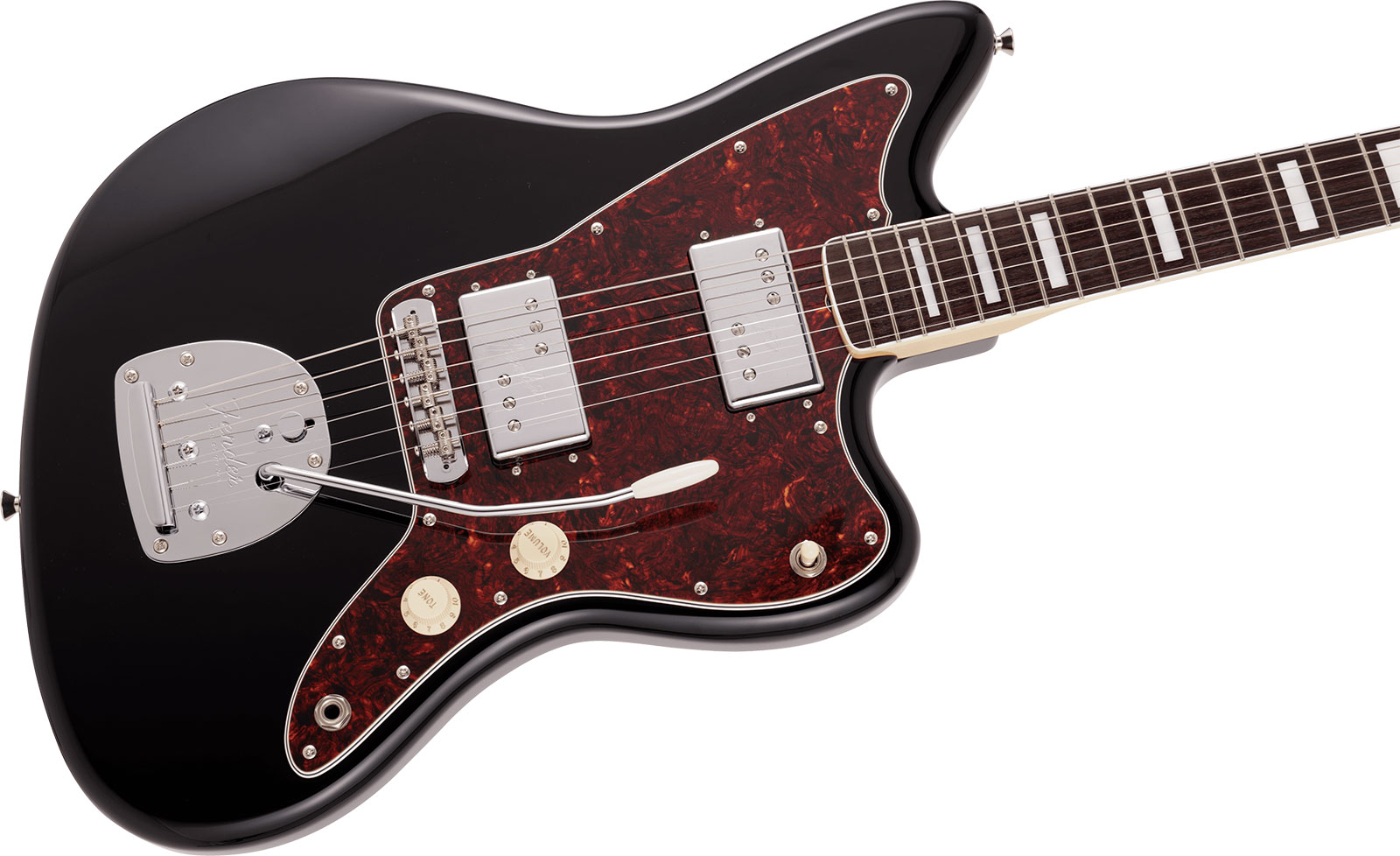 Fender Jazzmaster 60s Hh Wide Range Cunife Mij Traditional Jap 2h Trem Rw - Black - Guitarra eléctrica de doble corte. - Variation 2