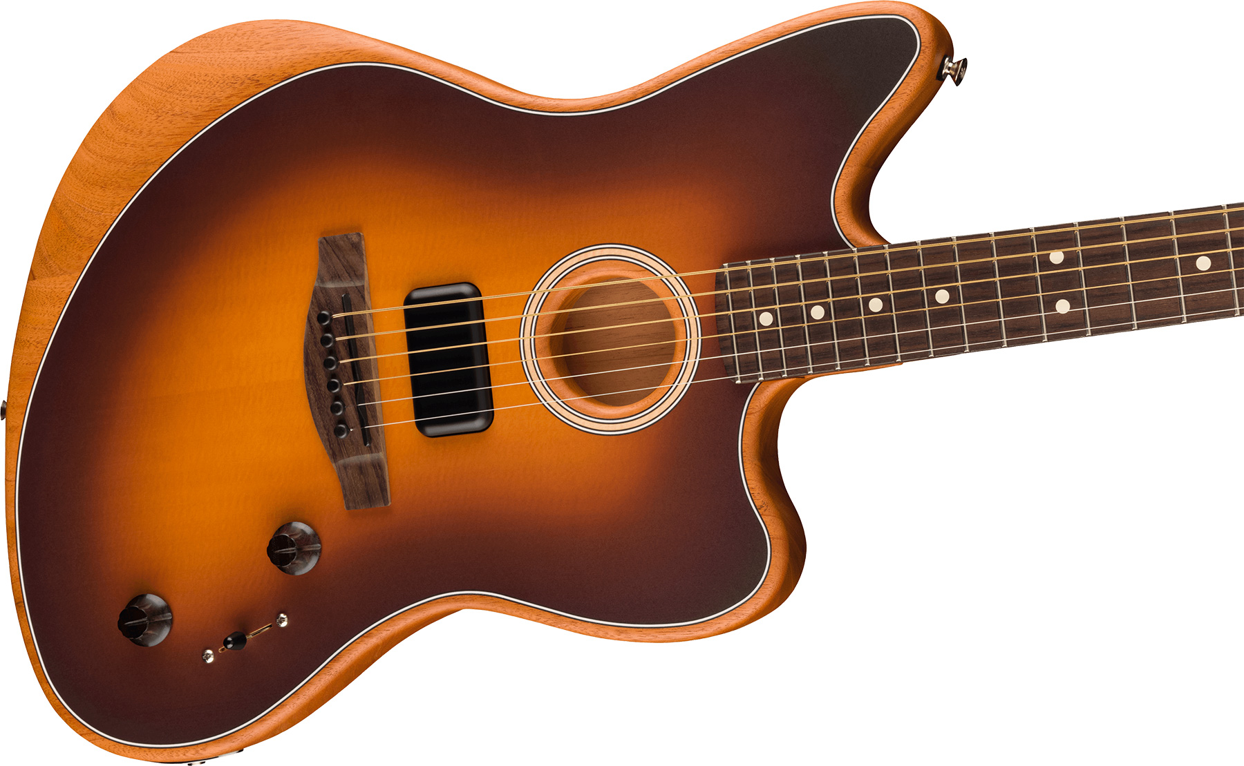 Fender Jazzmaster Acoustasonic Player Mex Epicea Acajou Rw - 2-color Sunburst - Elektro-akoestische gitaar - Variation 2