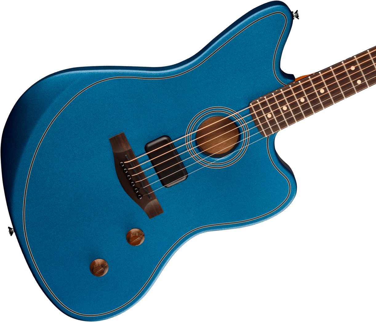 Fender Jazzmaster Acoustasonic Standard Ind Epicea Acajou Rw - Lake Placid Blue - Folk gitaar - Variation 2
