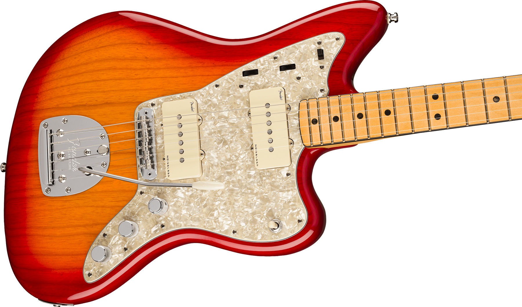 Fender Jazzmaster American Ultra 2019 Usa Mn - Plasma Red Burst - Retro-rock elektrische gitaar - Variation 2