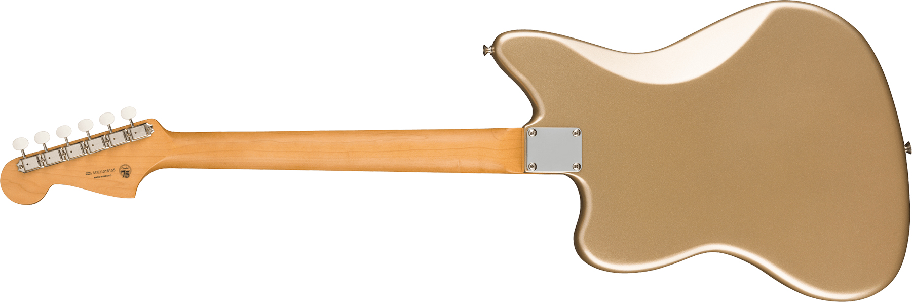 Fender Jazzmaster Gold Foil Ltd Mex 3mh Trem Bigsby Eb - Shoreline Gold - Retro-rock elektrische gitaar - Variation 1