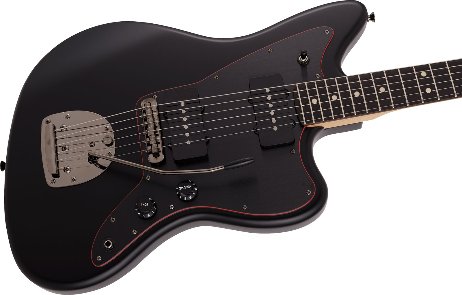 Fender Jazzmaster Hybrid Ii Jap 2s Trem Rw - Satin Black - Retro-rock elektrische gitaar - Variation 2
