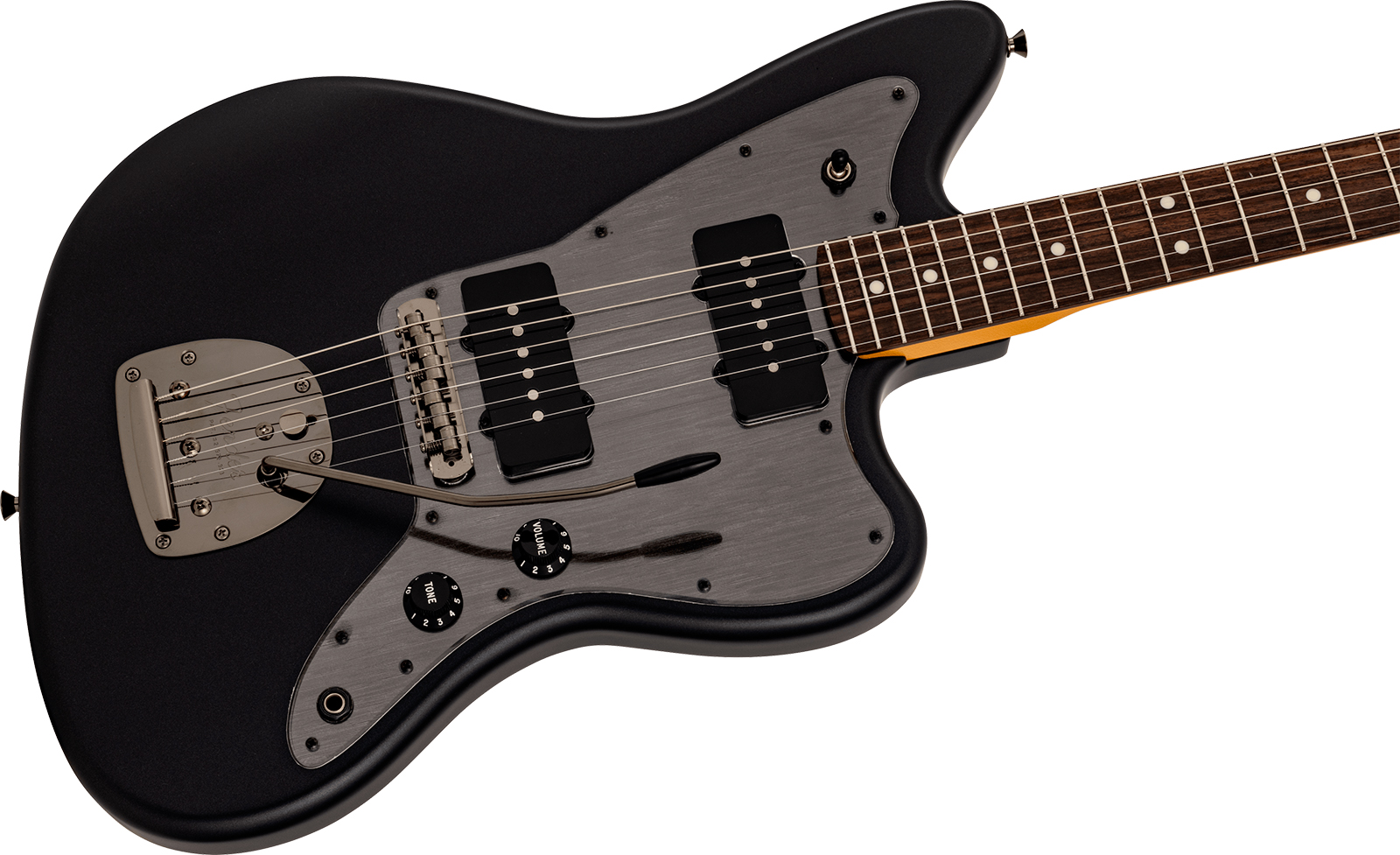 Fender Jazzmaster Hybrid Ii Mij Ltd Jap 2s Trem Rw - Matte Phantom Black - Retro-rock elektrische gitaar - Variation 2