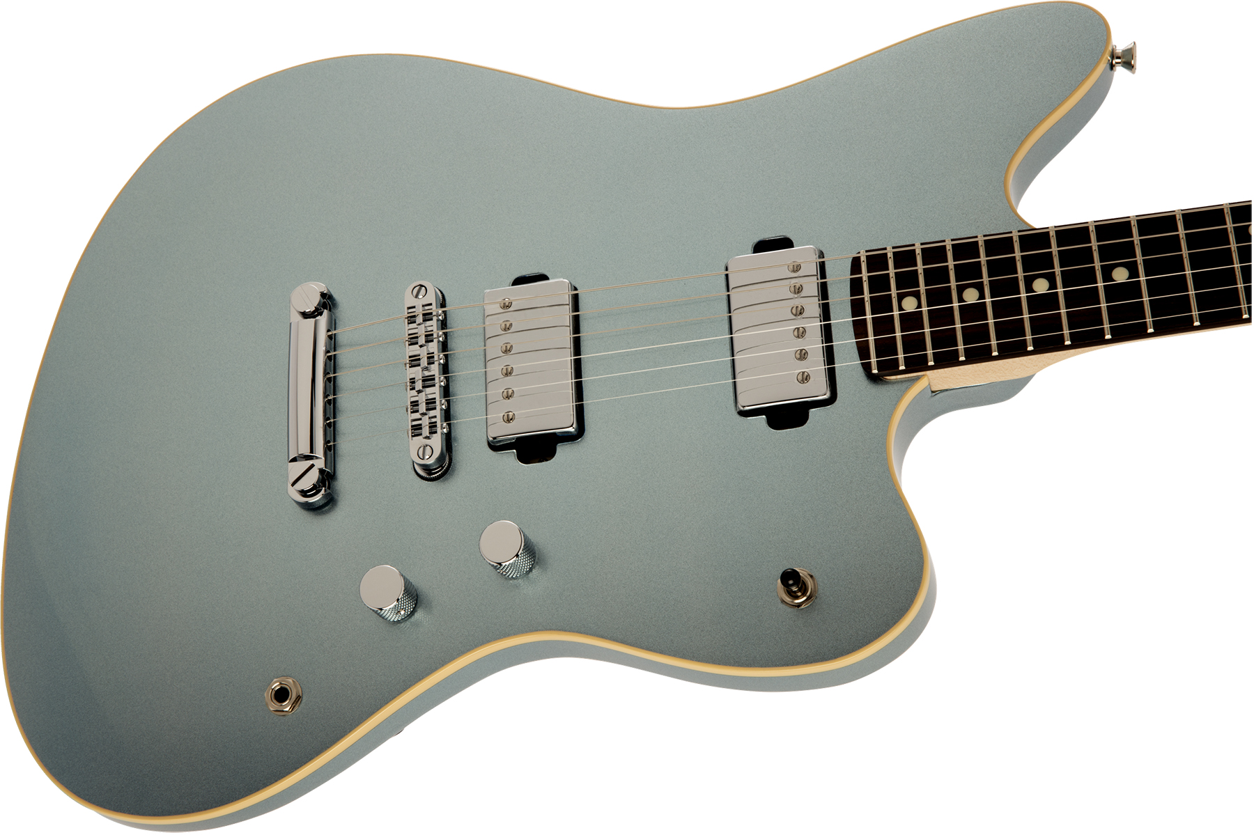 Fender Jazzmaster Modern Hh Japon Ht Rw - Mystic Ice Blue - Retro-rock elektrische gitaar - Variation 2