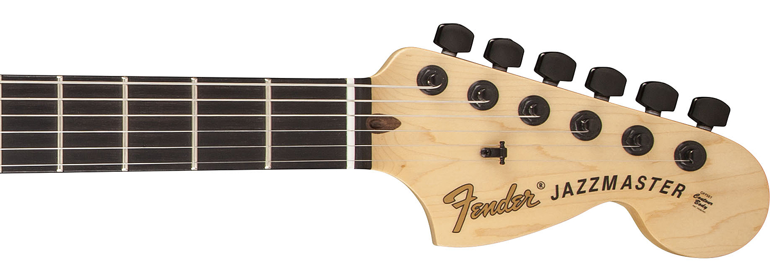 Fender Jim Root Jazzmaster Usa 2h Emg Ht Eb - Flat Black - Retro-rock elektrische gitaar - Variation 3
